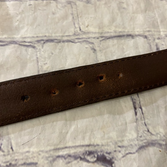 LAUREN RALPH LAUREN MENS BROWN LEATHER VINTAGE RUSTIC WITH STITCHING BELT 44 - Picture 12 of 13